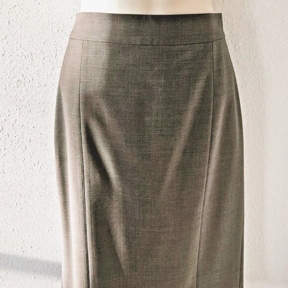 Ann Taylor Womens Taupe Brown Skirt Sz 2 Blazer Sz 0 Suit Set Wool Blend Career - Picture 9 of 11